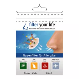 FILTER YOUR LIFE Ρινικό φίλτρο για αλλεργικούς μεγέθους S, 7X2 τεμάχια