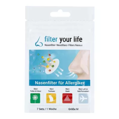 FILTER YOUR LIFE Ρινικό φίλτρο για αλλεργικούς μεγέθους M, 7X2 τεμάχια FILTER YOUR LIFE Ρινικό φίλτρο για αλλεργικούς μεγέθους M, 7X2 τεμάχια