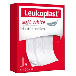 LEUKOPLAST μαλακοί λευκοί σοβάδες 4x10 cm, 5 τεμ