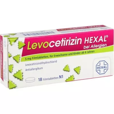 LEVOCETIRIZIN HEXAL για αλλεργίες 5 mg επικαλυμμένα με λεπτό υμένιο δισκία, 18 τεμάχια