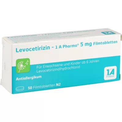 LEVOCETIRIZIN-1A Pharma 5 mg επικαλυμμένα με λεπτό υμένιο δισκία, 50 τεμάχια