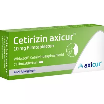 CETIRIZIN axicur 10 mg επικαλυμμένα με λεπτό υμένιο δισκία, 7 τεμάχια