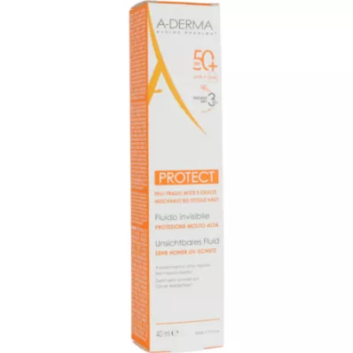 A-DERMA PROTECT SPF 50+ αόρατο υγρό, 40 ml