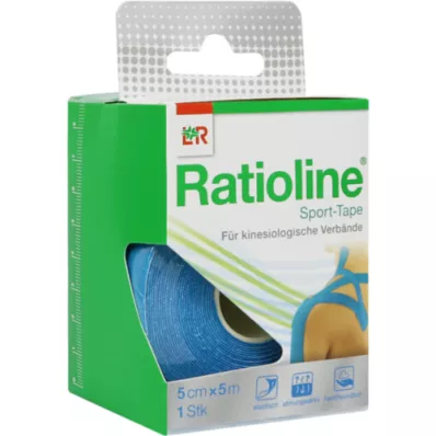 RATIOLINE Αθλητική ταινία 5 cmx5 m τυρκουάζ, 1 τεμάχιο