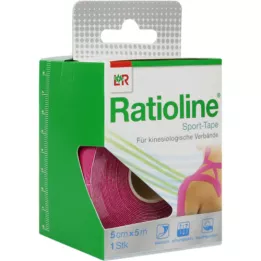 RATIOLINE Αθλητική ταινία 5 cmx5 m ροζ, 1 τεμάχιο