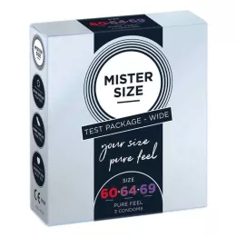 MISTER Δοκιμαστική συσκευασία μεγέθους 60-64-69 προφυλακτικών, 3 τεμάχια