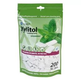 MIRADENT Τσίχλα οδοντιατρικής φροντίδας Xylitol Spearmint, 200 τεμάχια