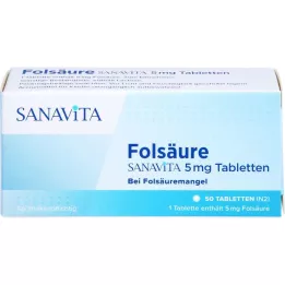 FOLSÄURE SANAVITA δισκία των 5 mg, 50 τεμάχια