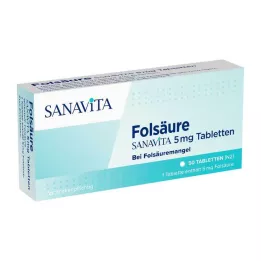 FOLSÄURE SANAVITA δισκία των 5 mg, 50 τεμάχια