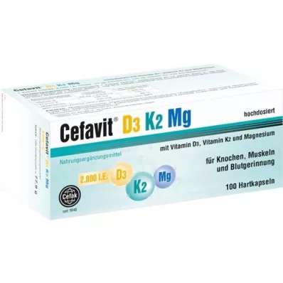 CEFAVIT D3 K2 Mg 2.000 I.U. σκληρές κάψουλες, 100 τεμάχια