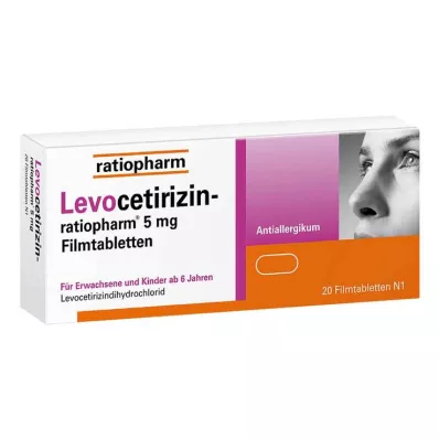 Levocetirizin ratiopharm 5 mg επικαλυμμένα με λεπτό υμένιο δισκία, 20 τεμ