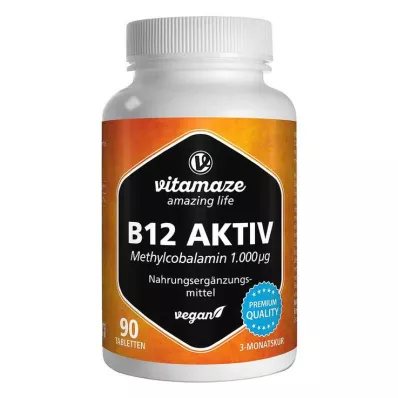 B12 AKTIV 1.000 μg vegan δισκία, 90 τεμάχια