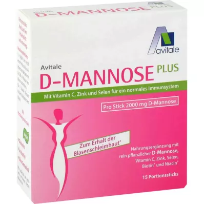 D-MANNOSE PLUS Στικ 2000 mg με βιταμίνες και μέταλλα, 15X2.47 g