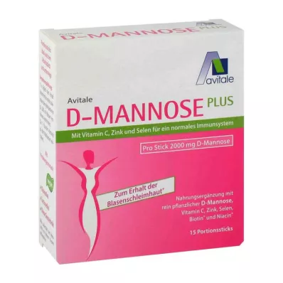 D-MANNOSE PLUS Στικ 2000 mg με βιταμίνες και μέταλλα, 15X2.47 g