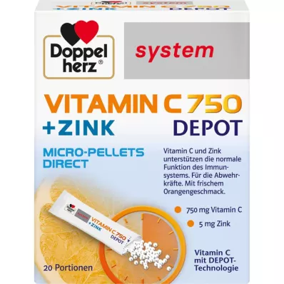 DOPPELHERZ Σφαιρίδια συστήματος Vitamin C 750 Depot, 20 τεμάχια