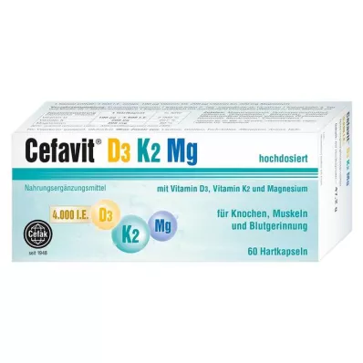 CEFAVIT D3 K2 Mg 4.000 I.U. σκληρές κάψουλες, 60 τεμάχια