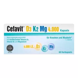 CEFAVIT D3 K2 Mg 4.000 I.U. σκληρές κάψουλες, 60 τεμάχια
