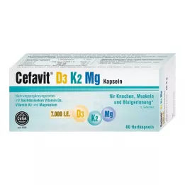 CEFAVIT D3 K2 Mg 7,000 I.U. σκληρές κάψουλες, 60 τεμάχια