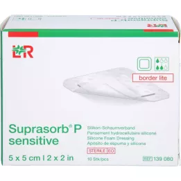 SUPRASORB Π ευαίσθητο PU-Αφρός v.bor.lite 5x5cm, 10 τεμ