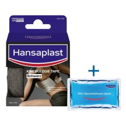 HANSAPLAST Αθλητική ταινία κινησιολογίας 5 cmx5 m μαύρη, 1 τεμάχιο