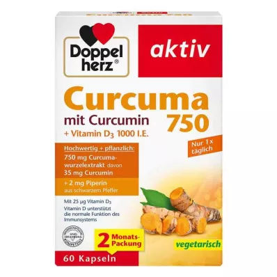 DOPPELHERZ Curcuma 750 κάψουλες, 60 κάψουλες