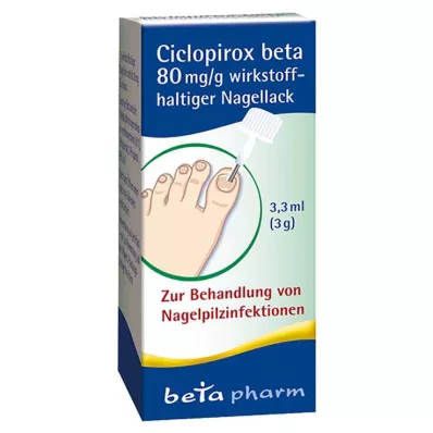 Ciclopirox beta 80 mg/g ενεργό βερνίκι νυχιών, 3,3 ml
