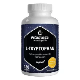 L-TRYPTOPHAN 500 mg υψηλής δόσης vegan κάψουλες, 180 κάψουλες