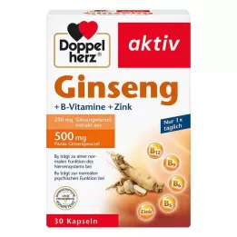 DOPPELHERZ Κάψουλες Ginseng 250+Β-βιταμίνες+ψευδάργυρος, 30 κάψουλες