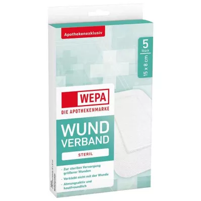 Επίδεσμος τραυμάτων Wepa 8x15 cm αποστειρωμένος, 5 τεμ