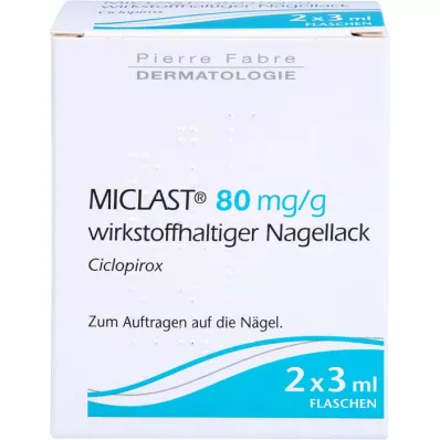 MICLAST 80 mg/g βερνίκι νυχιών που περιέχει δραστική ουσία, 2X3 ml