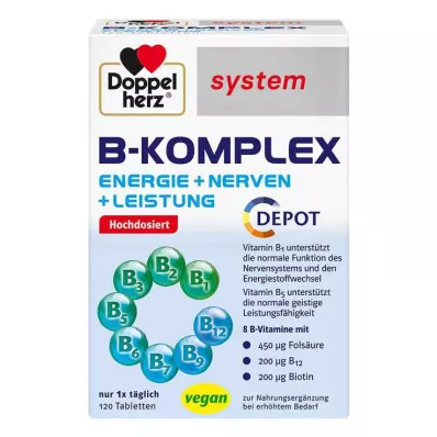 DOPPELHERZ Ταμπλέτες συστήματος B-complex, 120 τεμάχια