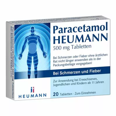 Παρακεταμόλη HEUMANN δισκία 500 mg για πόνο και πυρετό, 20 τεμ