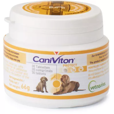CANIVITON Protect Συμπληρωματικές ταμπλέτες τροφής για σκύλους/γάτες, 30 τεμάχια