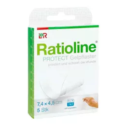 RATIOLINE protect gel plasters 4.5x7.4 cm, 5 τεμάχια