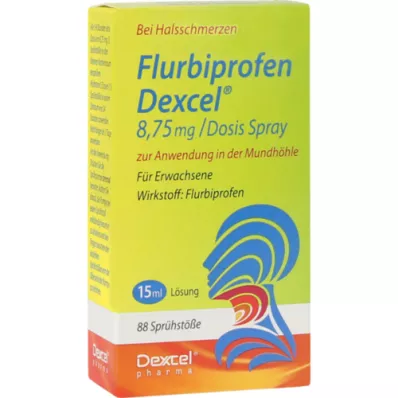 FLURBIPROFEN Dexcel 8,75 mg/Dos.spray στοματική κοιλότητα, 15 ml