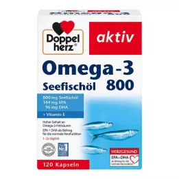 DOPPELHERZ Ωμέγα-3 θαλασσινό ιχθυέλαιο 800 ενεργές κάψουλες, 120 κάψουλες