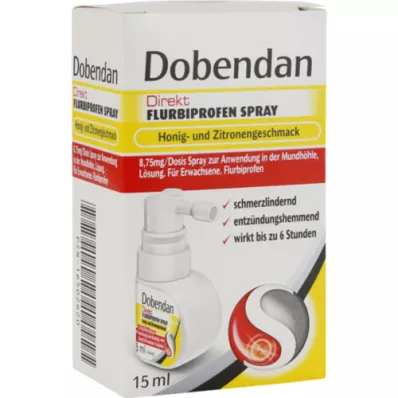 DOBENDAN Direct Flurbiprofen Spray Μέλι &amp; Λεμόνι, 15 ml