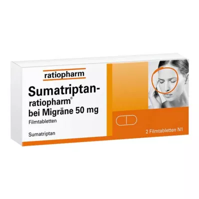 Sumatriptan ratiopharm για ημικρανίες 50 mg επικαλυμμένα με λεπτό υμένιο δισκία, 2 τεμ