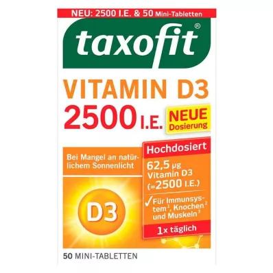 TAXOFIT Βιταμίνη D3 2500 I.U. δισκία, 50 τεμάχια