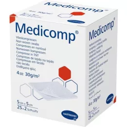 MEDICOMP Μη υφασμένα σύνθετα αποστειρωμένα 5x5 cm 4 στρώσεων, 25X2 τεμ