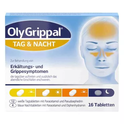 OLYGRIPPAL Ημέρα &amp; Νύχτα 500 mg/60 mg δισκία, 16 τεμάχια