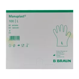 MANUPLAST Γάντια μίας χρήσης PE Μέγεθος L, 100 τεμάχια