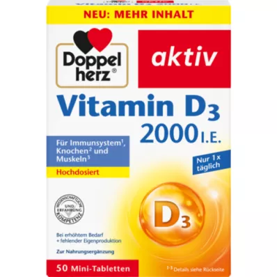 DOPPELHERZ Βιταμίνη D3 2000 I.U. δισκία, 50 τεμ