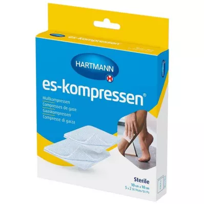 γάζες κομπρέσες es-kompressen® 10 cm x 10 cm αποστειρωμένες, 5x2 τεμάχια