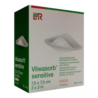 Vliwasorb sensitive 7,5x7,5 cm superabsorb.Wundv., 10 τεμ