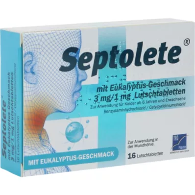 SEPTOLETE με άρωμα ευκαλύπτου 3mg/1mg Lut.-T., 16 τεμάχια