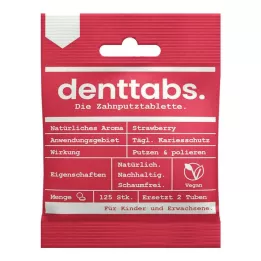 DENTTABS Παιδική φράουλα χωρίς φθόριο, 125 τεμάχια