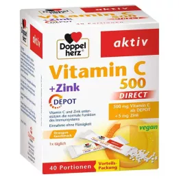 DOPPELHERZ Vitamin C 500+Zinc Depot DIRECT Pellets, 40 τεμάχια