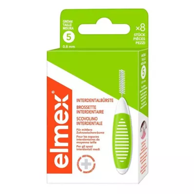 ELMEX Μεσοδόντια βουρτσάκια ISO μέγεθος 5 0,8 mm πράσινο, 8 τεμ