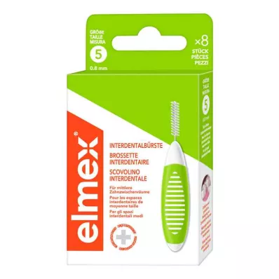 ELMEX Μεσοδόντια βουρτσάκια ISO μέγεθος 5 0,8 mm πράσινο, 8 τεμ